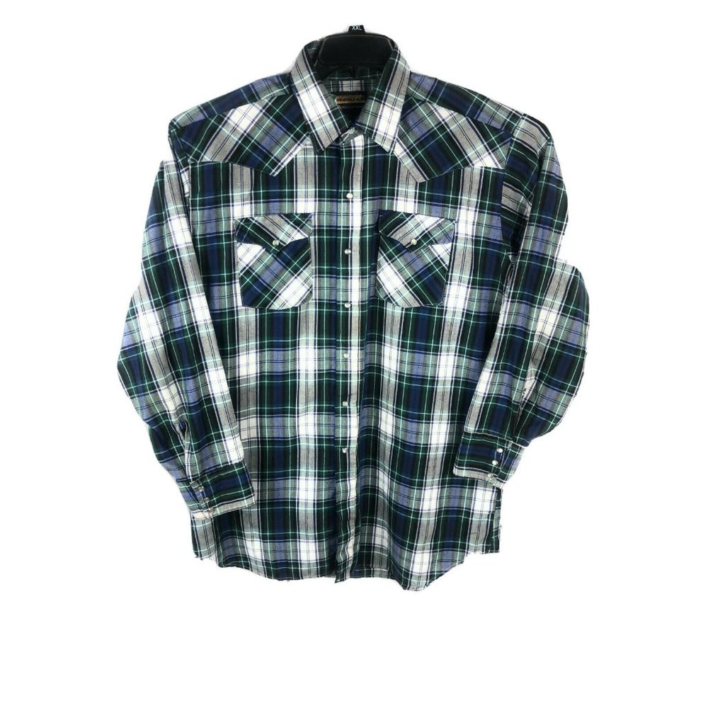Panhandle Slim Men's 2XL Long Sleeve Pearl Snap Multicolor Cotton Shirt A23